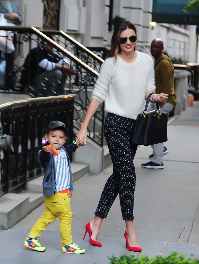 Miranda-spotted-her-son-Flynn-while-wearing-cozy-white